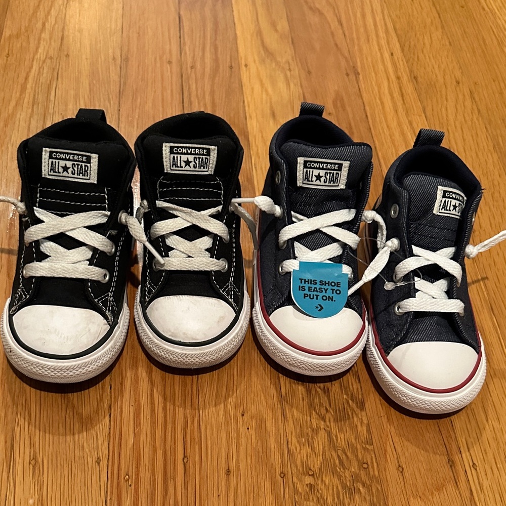Converse Kids' Black and Navy Sneakers